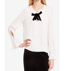 NWT Vince Camuto Tie Up Long Sleeve Blouse SZ L